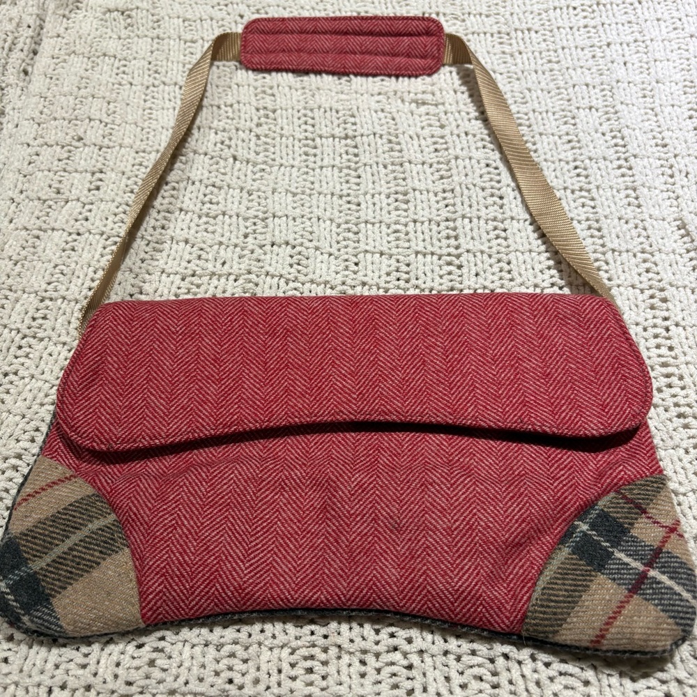 GAP Red and Tan Plaid Shoulder Bag